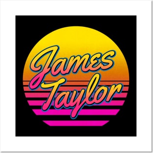 James Personalized Name Birthday Retro 80s Styled Gift Posters and Art